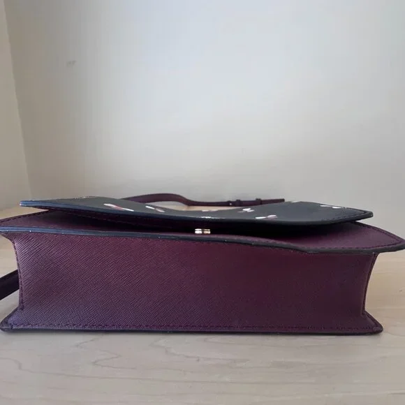 Kate Spade New York Cameron Dusk Buds Floral Crossbody – Burgundy/Black Multi - Picture 6 of 12